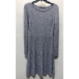 Peruvian Connection Gray Alpaca Wool Blend Long Sleeve Sweater Dress sz Small